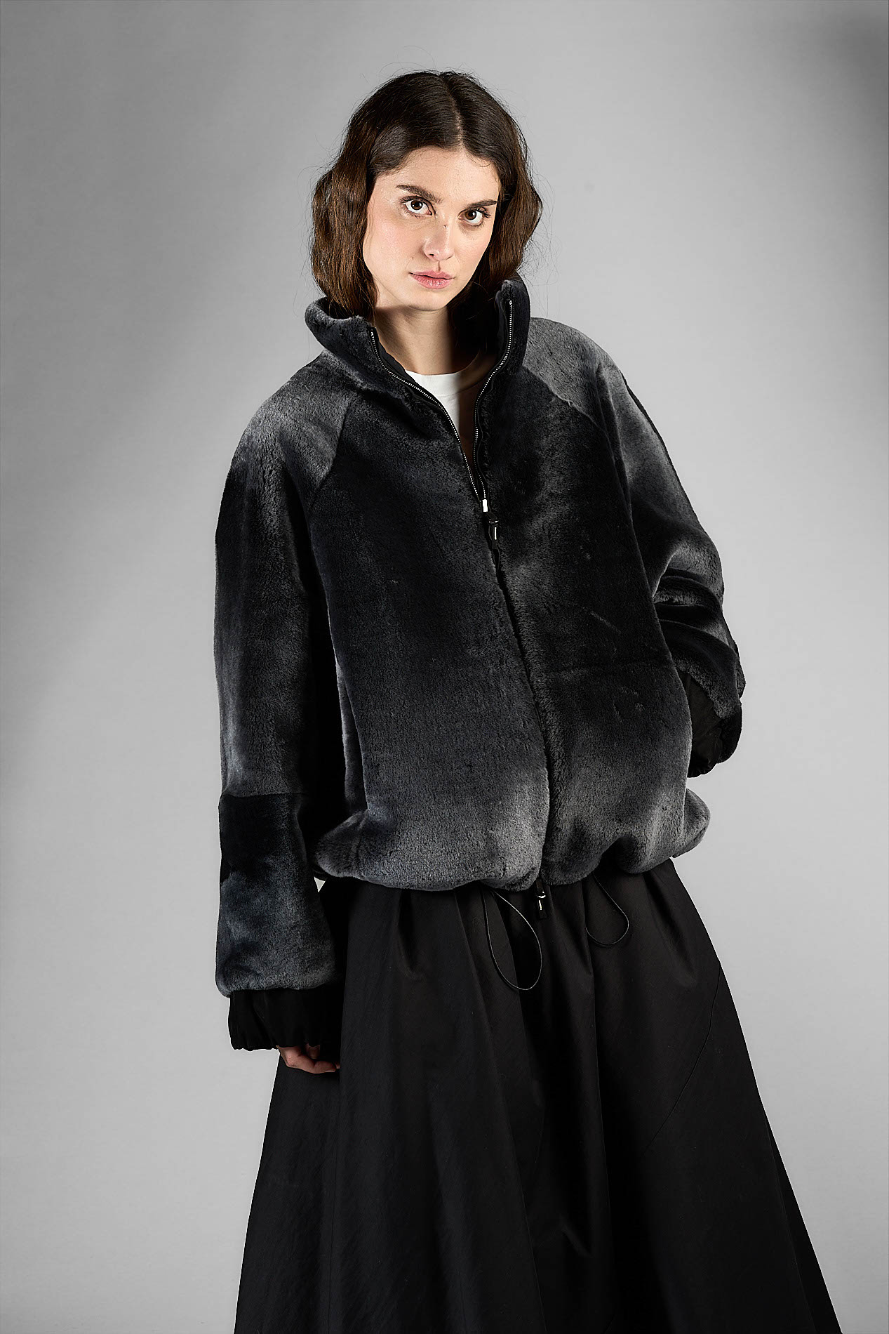 DANIELE BASTA LEATHER AND SILVER JACKET